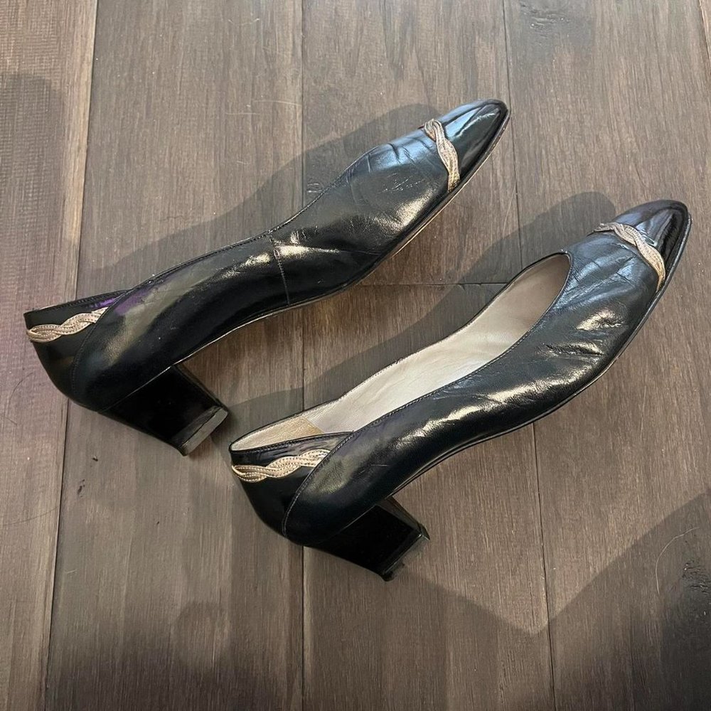 Navy blue vintage Bally heels, size 5.5 - Picture 2 of 8